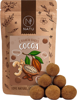 Natu Kakaové kuličky s kešu krémem 70 g