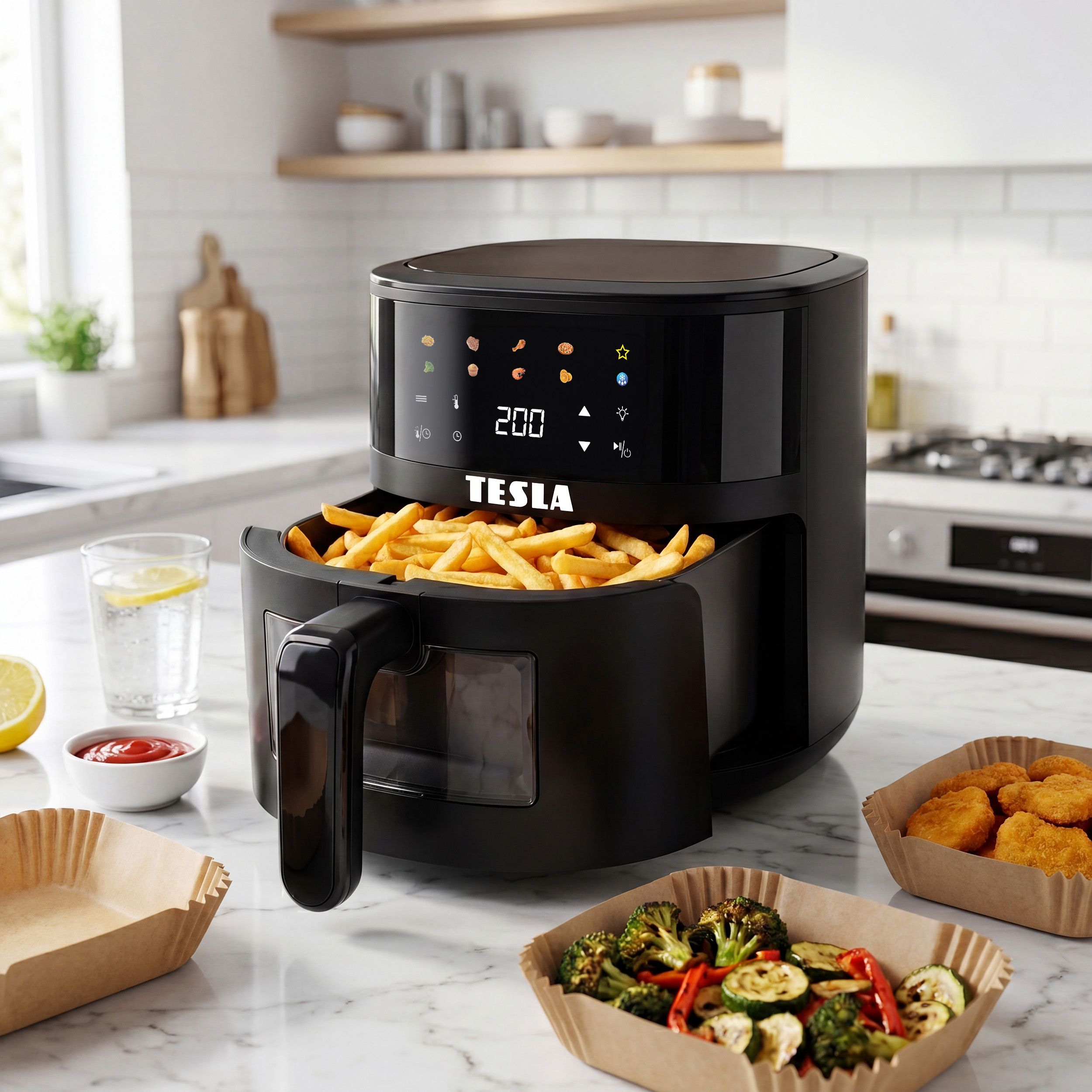 Tesla AirCook Q45 Pro-multifunkční digitální horkovzdušná fritéza