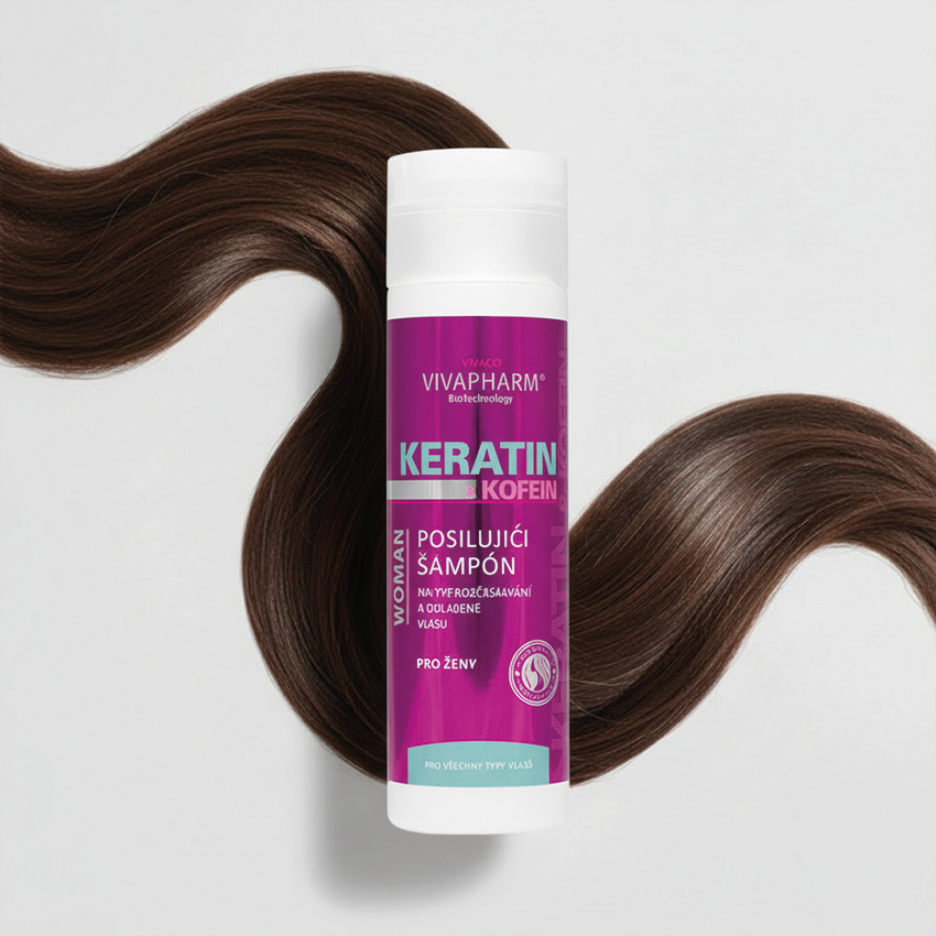 VivaPharm Keratinový šampon pro ženy s kofeinem 200 ml