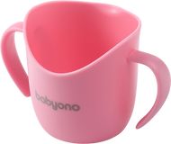 BabyOno Hrnek ergonomický s oušky růžový 6m+ 120 ml