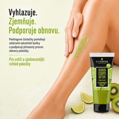 Erboristica Vitamine Detox tělový peeling kiwi a limetka 200 ml
