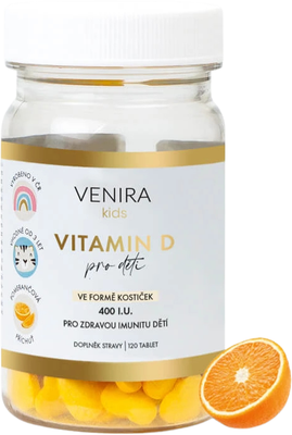 Venira vitamin D pro děti pomeranč 120 ks