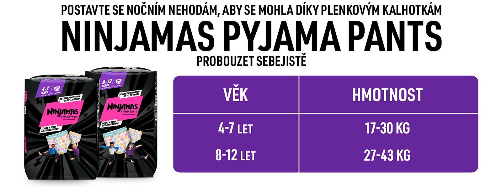 Ninjamas Pyjama Pants Srdíčka 10 ks