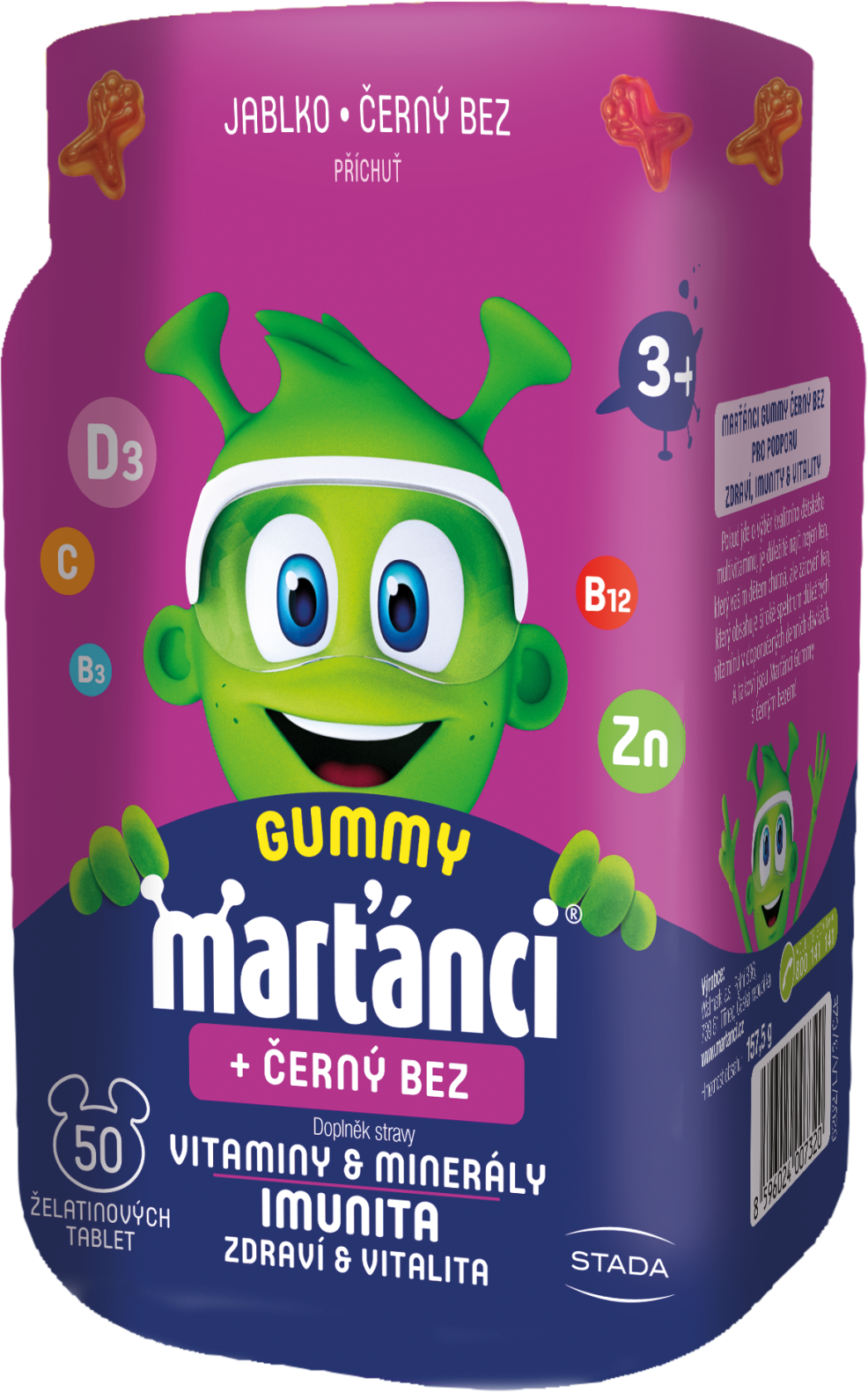 Walmark Marťánci Gummy černý bez 20 mg želatinové tablety 50 ks