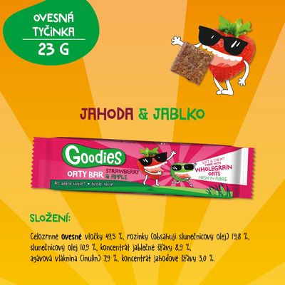 Goodies Ovesná tyčinka jahody a jablko 23 g