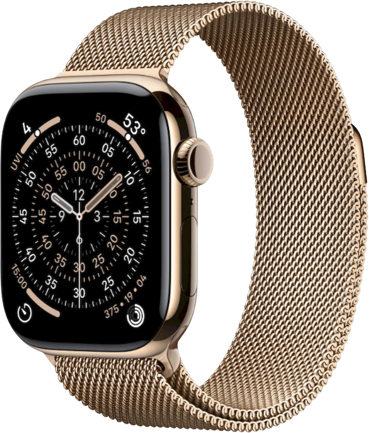 Apple Watch 11 GPS + Cellular 42mm zlatý titan - zlatý milánský tah