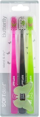 SOFTdent Butterfly Zubní kartáček ULTRASOFT 3 ks