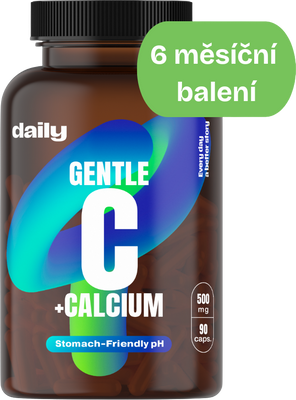 Daily Šetrný vitamín C + vápník 180 kapslí