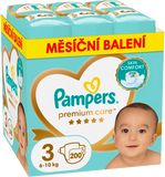 Pampers Premium Care plenky vel. 3, 6-10 kg měsíční balení 200 ks