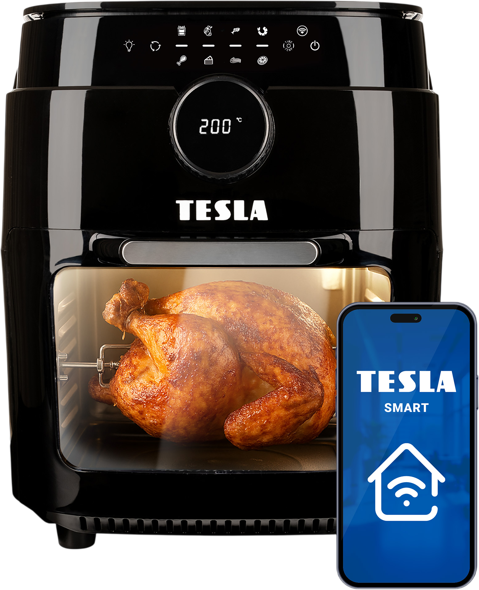 Tesla AirCook & Grill QG800 WiFi - multifunkční digitální horkovzdušná fritéza s grilem