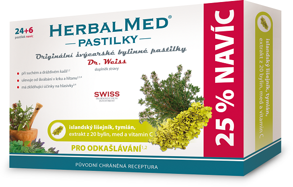 Dr.Weiss HerbalMed Islandský lišejník + tymián 30 pastilek