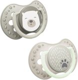 LOVI Dudlík svítící silikonový dynamický BUDDY BEAR 0-6m 2 ks