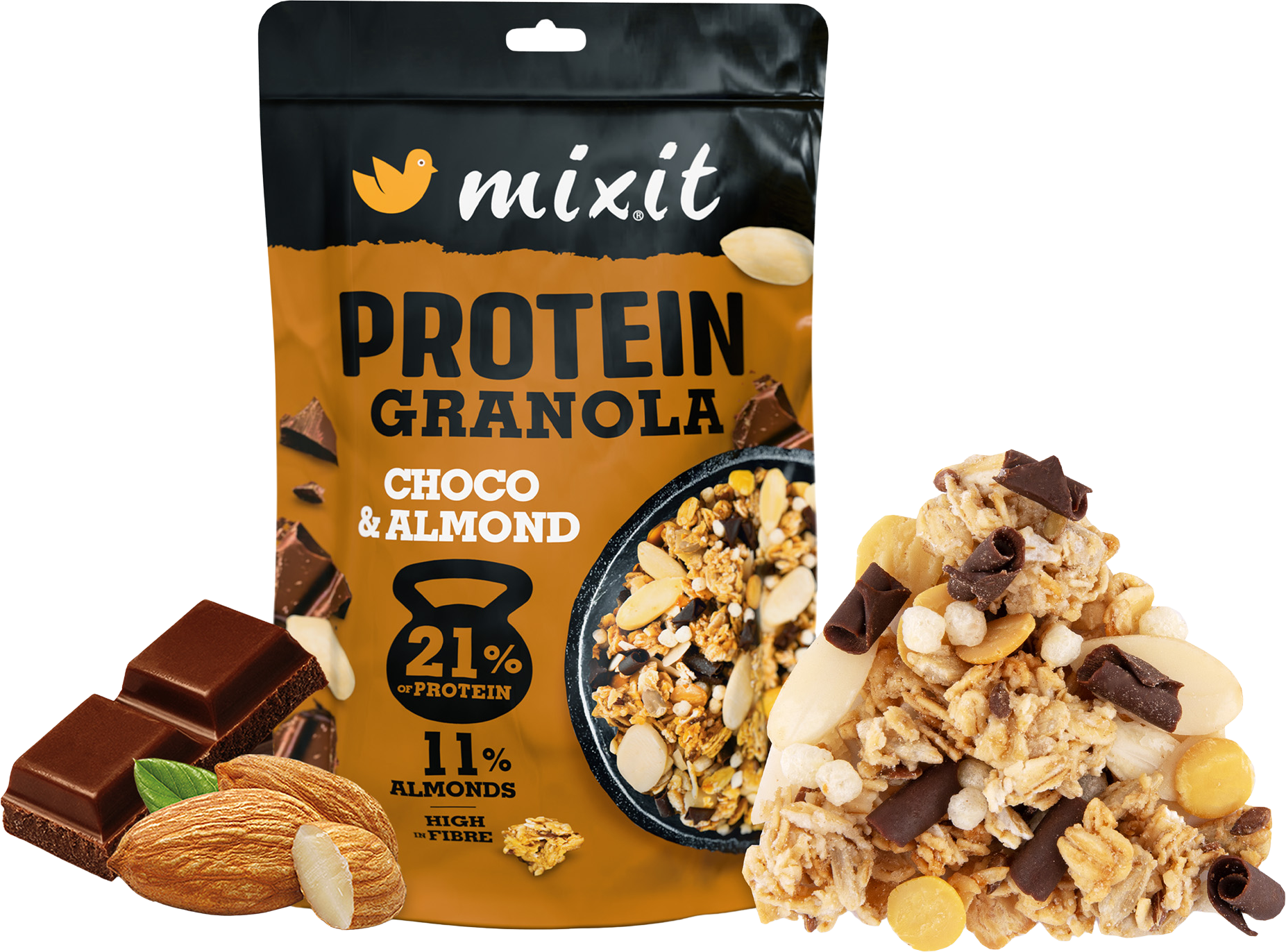 Mixit Proteinová granola z pece - čokoláda a mandle 450 g
