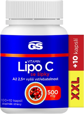 GS Vitamin Lipo C 500 mg se šípky, XXL 110 kapslí