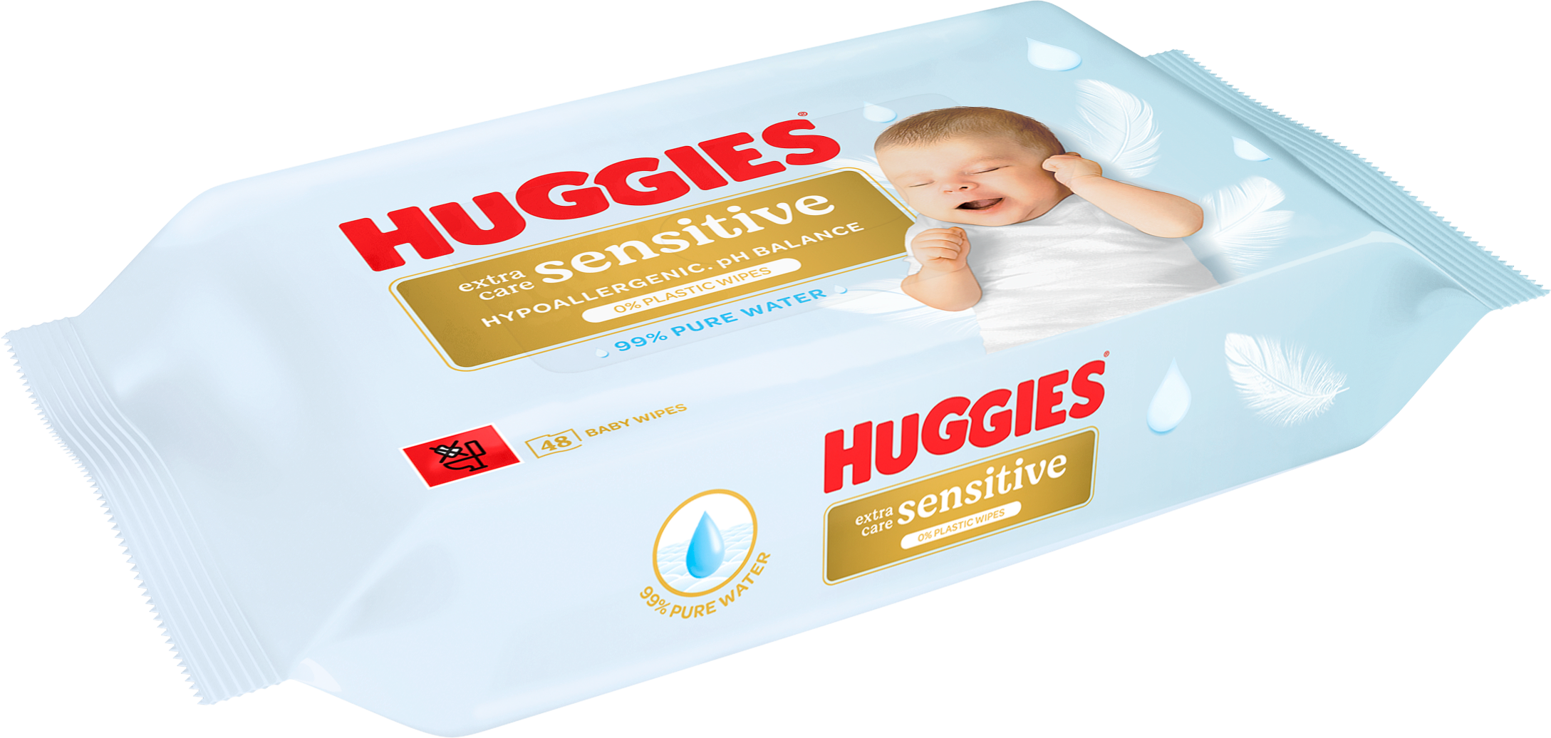 Huggies® Extra Care Sensitive Single Vlhčené ubrousky 48 ks