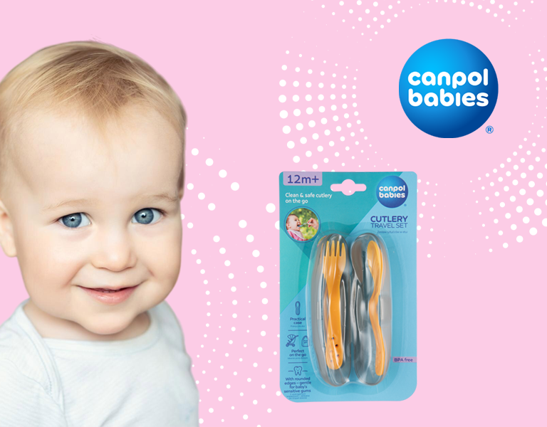 Canpol babies Cestovní sada příborů žlutá