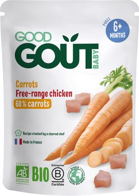 Good Goût BIO Mrkev s farmářským kuřátkem 190 g