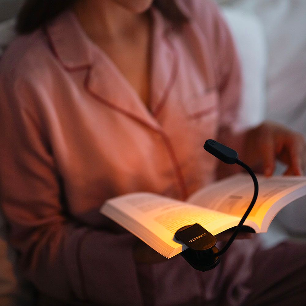 Lunesto LED Lampička na čtení bez modré složky s CLIP-ONEM bílá