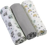 BabyOno Pleny mušelínové Super soft  šedá 3 ks