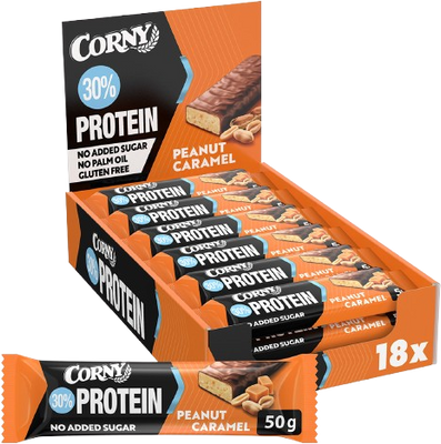Corny Protein 30 % proteinová tyčinka arašíd karamel 50 g