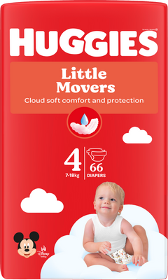 Huggies® Little Movers plenky 4 (7-18 kg) 66 ks