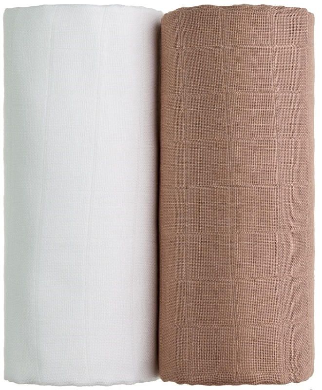 T-Tomi Látkové TETRA osušky bílá + béžová, 100 x 90 cm, 2 ks
