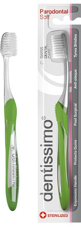 Dentissimo ® Švýcarský zubní kartáček PARODONTAL na podrážděné dásně, měkký