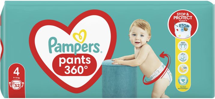 Pampers Active Baby Pants Kalhotkové plenky vel. 4, 9-15 kg, 52 ks