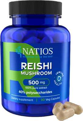Natios Reishi Mushroom 500 mg 90 kapslí