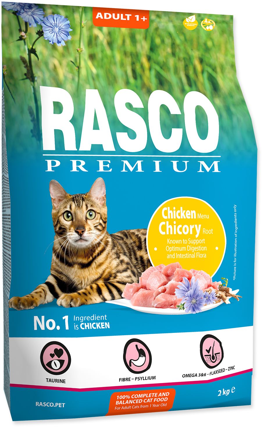 RASCO PREMIUM Krmivo Adult kuře s kořenem čekanky 2 kg