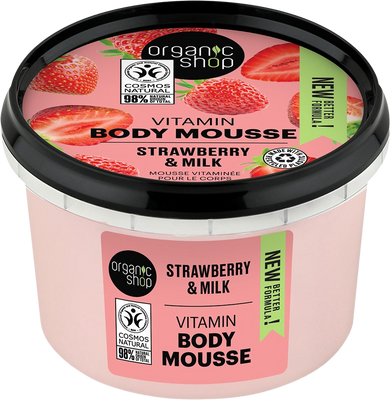 Organic Shop Vitamínová tělová pěna Jahoda a mléko 250 ml