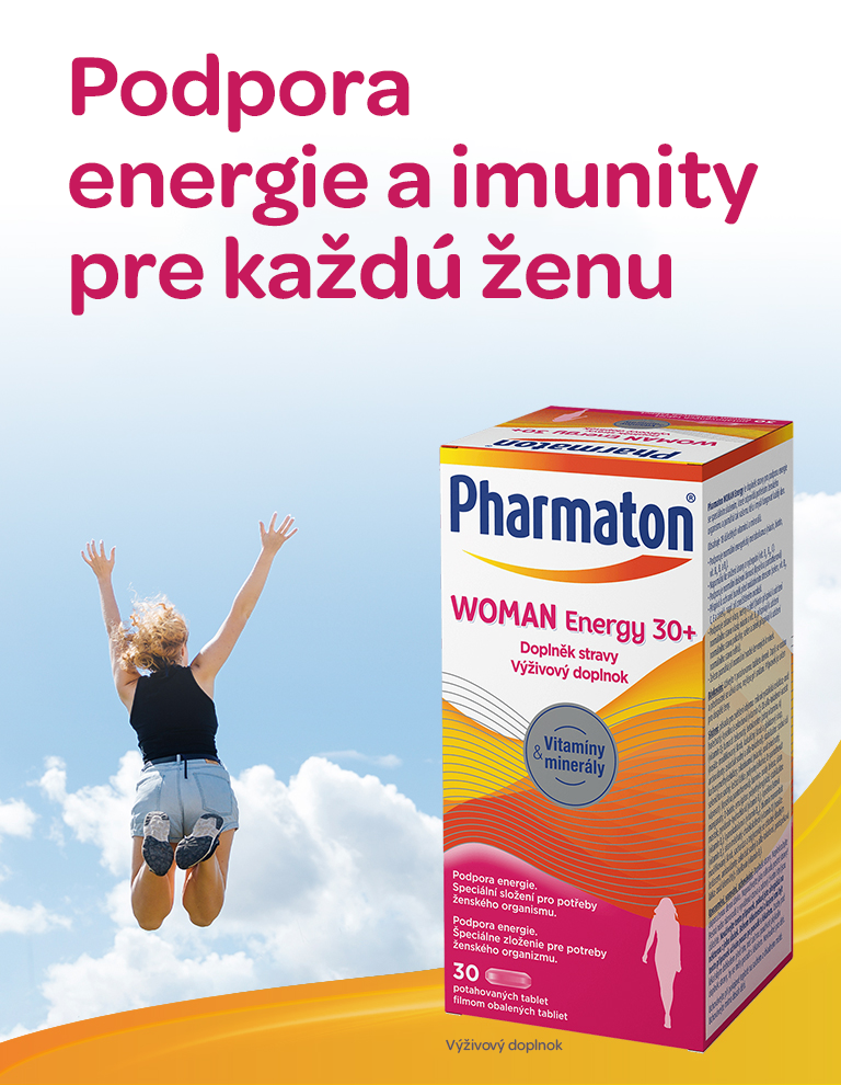 Pharmaton woman energy, doplněk stravy pro ženy, podpora imunity, podpora energie, zdravé vlasy, nehty a plěť