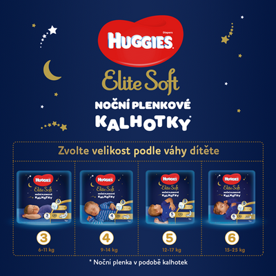 Huggies Elite Soft Pants OVN 5 Plenkové kalhotky 12-17 kg 17 ks