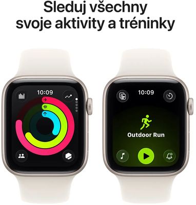 Apple Watch SE 3 GPS 40mm Hliníkové pouzdro Starlight se sportovním řemínkem Starlight - M/L