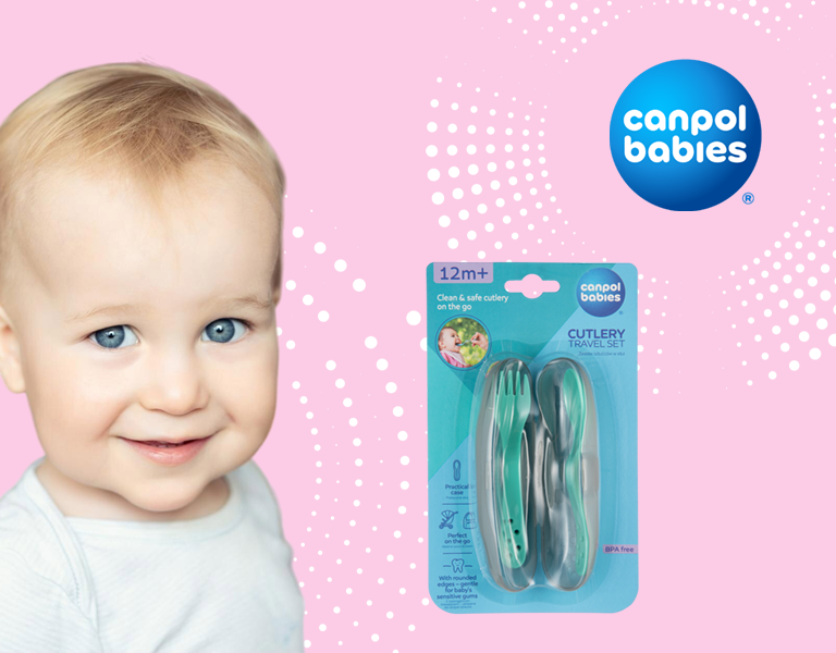 Canpol babies Cestovní sada příborů tyrkysová
