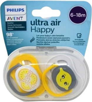 Philips Avent Šidítko Ultra air neutral 6-18m citrus 2 ks