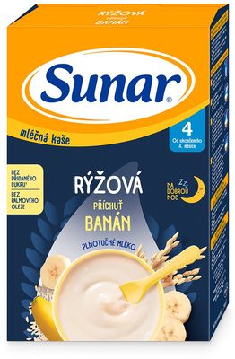 Sunar mléčná rýžová kaše na dobrou noc banánová 210 g