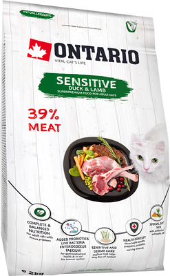 Ontario Krmivo Cat Sensitive/Derma 2 kg