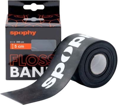 Spophy Flossband Black, flossband černý, 5 cm x 2 m
