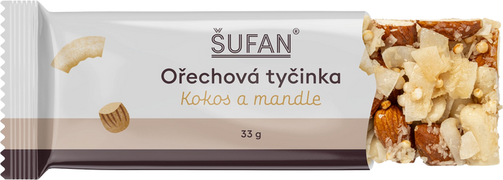 Šufan Ořechová tyčinka Kokosová s mandlemi 33 g