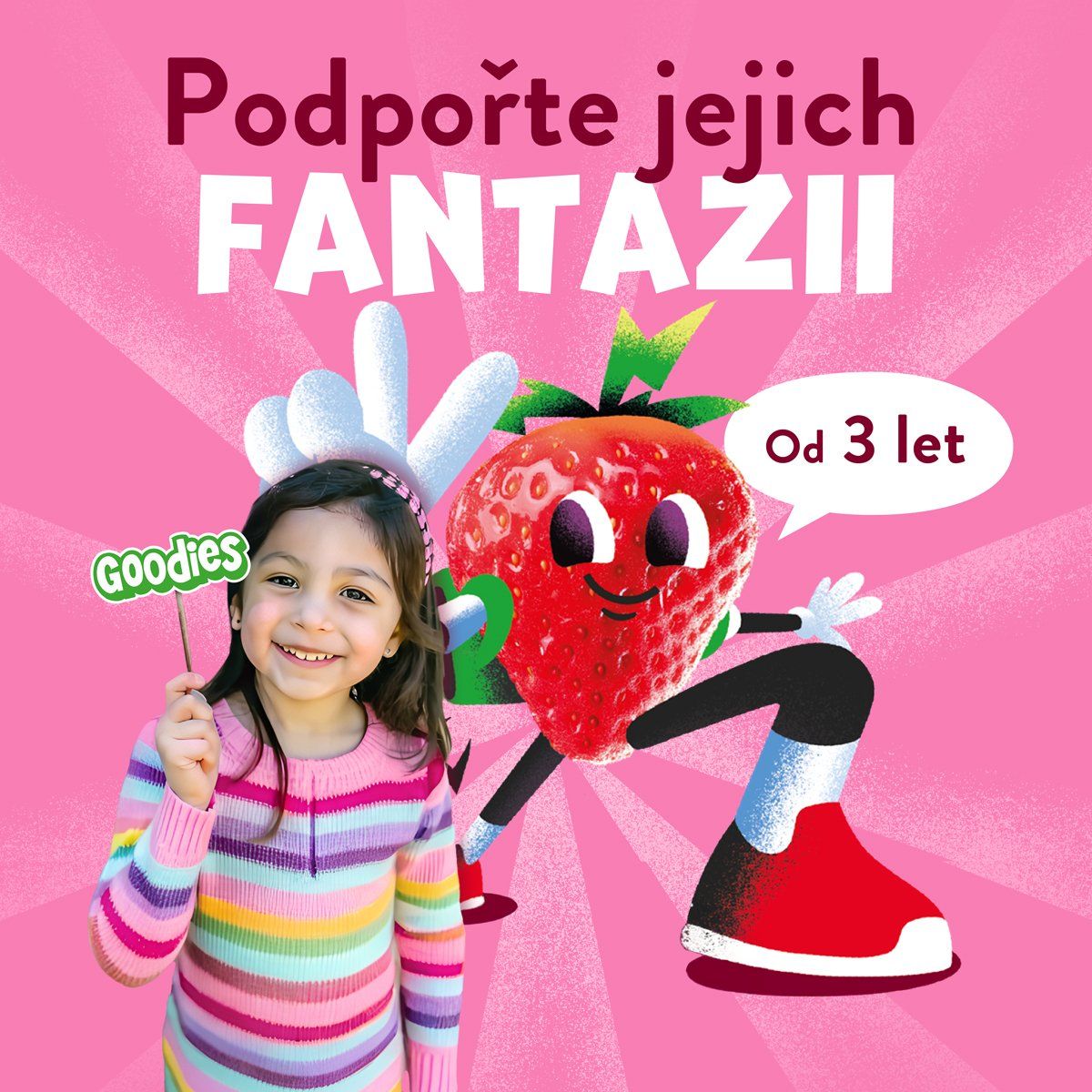 Goodies Jahodoví gumídci 17 g