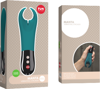 FunFactory Pánský vibrační masturbátor Manta modro-černý