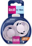 LOVI Dudlík silikonový dynamický PRIME 6-18m Baby Lilac/Violet 2 ks