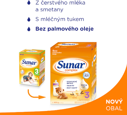 Sunar Complex 3 batolecí mléko vanilka 600 g