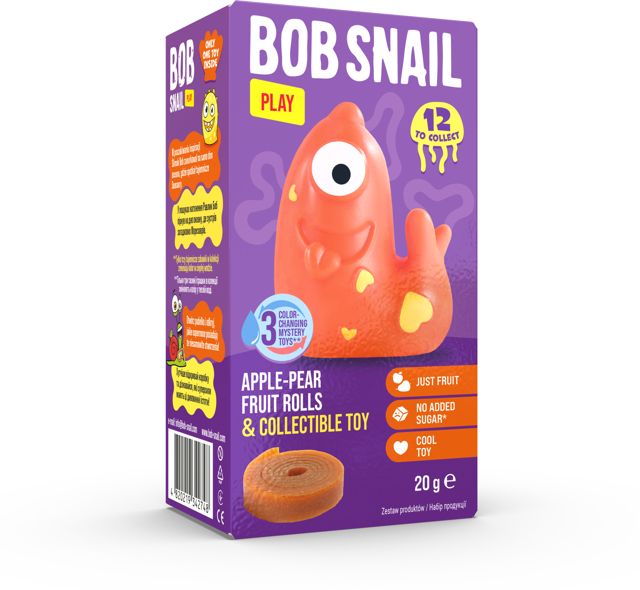 Šnek BOB jablko-hruška s hračkou 20 g
