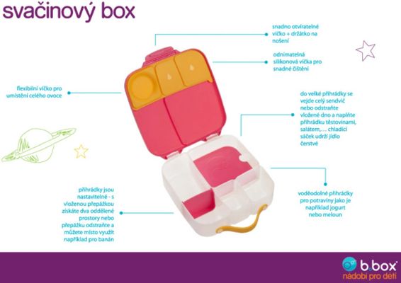 B.box Svačinový box velký - indigo/růžový