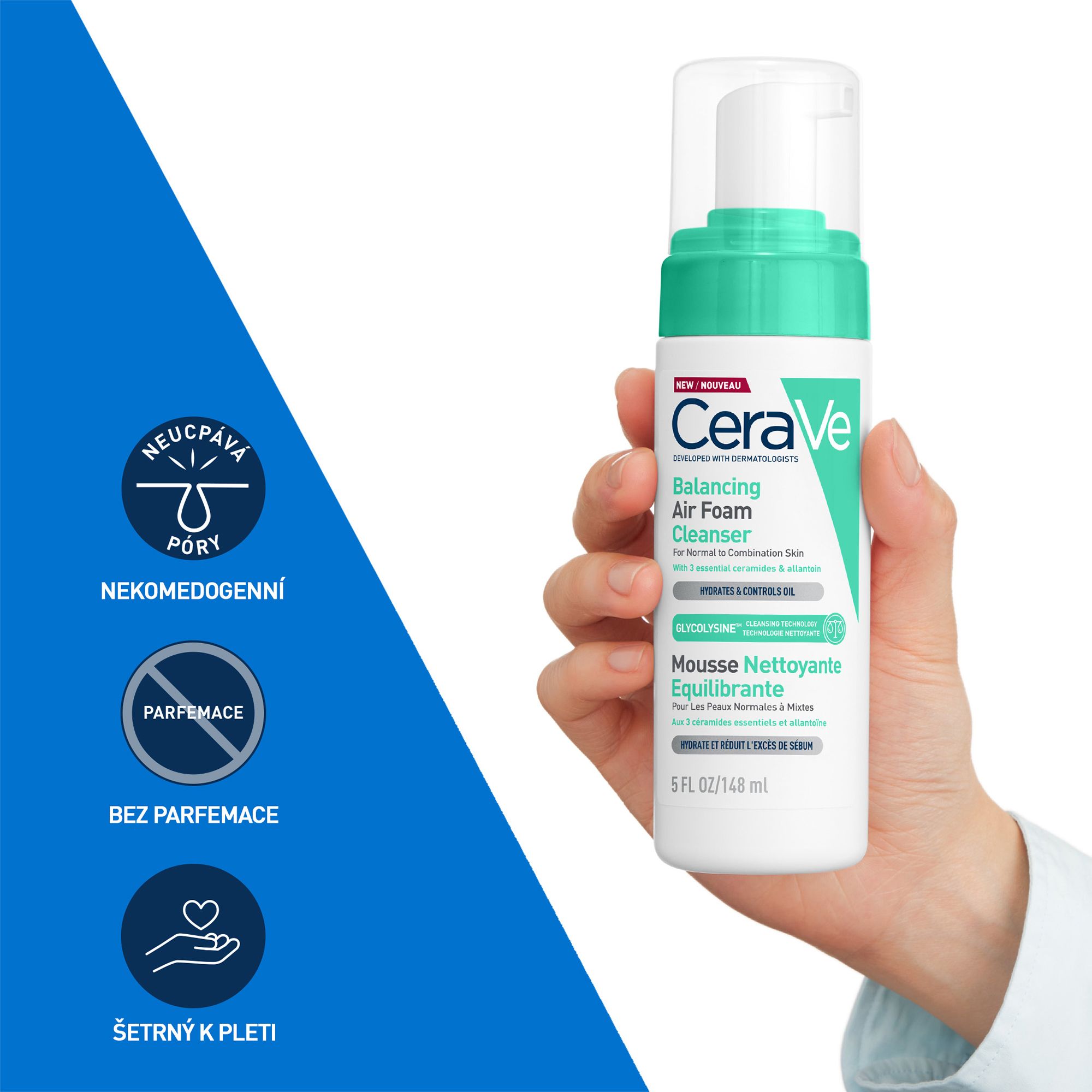 CeraVe čistící pěna pro optimální pH pro normální až smíšenou pleť 148 ml