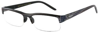 American Way Čtecí brýle černé s pruhy a pouzdrem +1.50