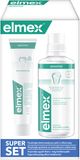 Elmex Sensitive Super set ústní voda 400 ml + zubní pasta 75 ml