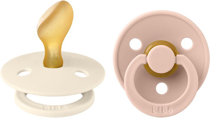 BIBS Colour anatomické dudlíky z přírodního kaučuku vel. 2 Ivory / Blush 2 ks